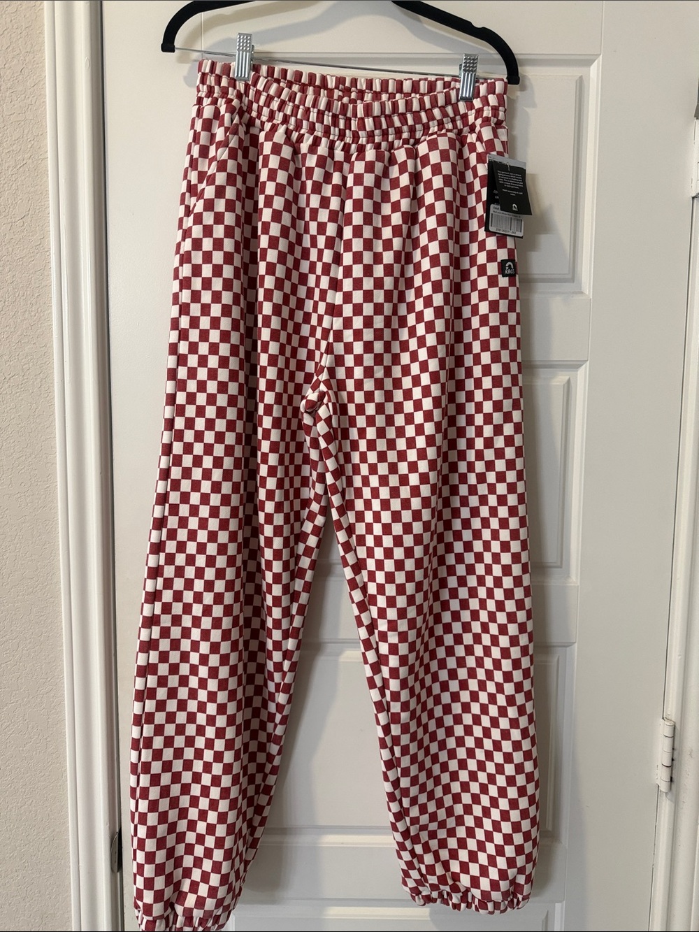 Red Checkerboard Track Pants - Rags